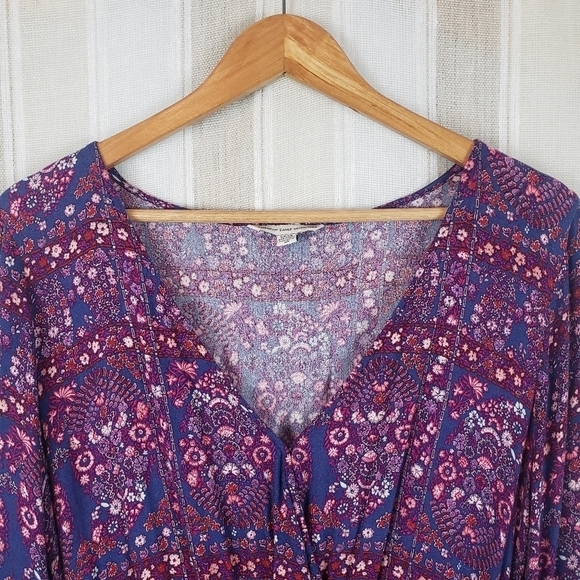 American Eagle Long Sleeved Boho‎ Romper Purple Size Small - Picture 2 of 10